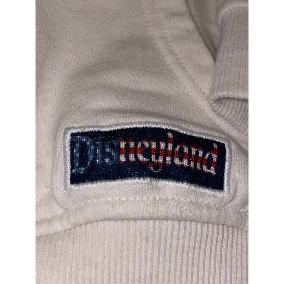 Disneyland 1/4 Zip Flag Adult Size S Red White Blue Pocket Sweatshirt Pullover - Picture 2 of 7